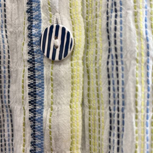 Habitat women’s medium multiple color Striped button down long sleeve Shirt - Picture 6 of 6